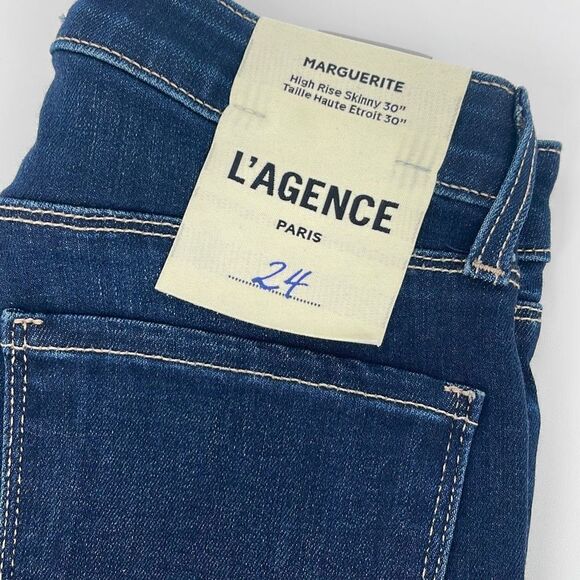 L’AGENCE Marguerite Jean‎ High Rise Skinny Stretch Columbia Blue Size 24 - Picture 4 of 12
